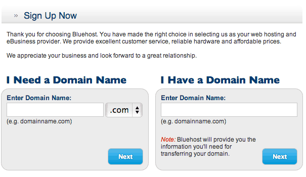 Bluehost_signup_now buy domain name